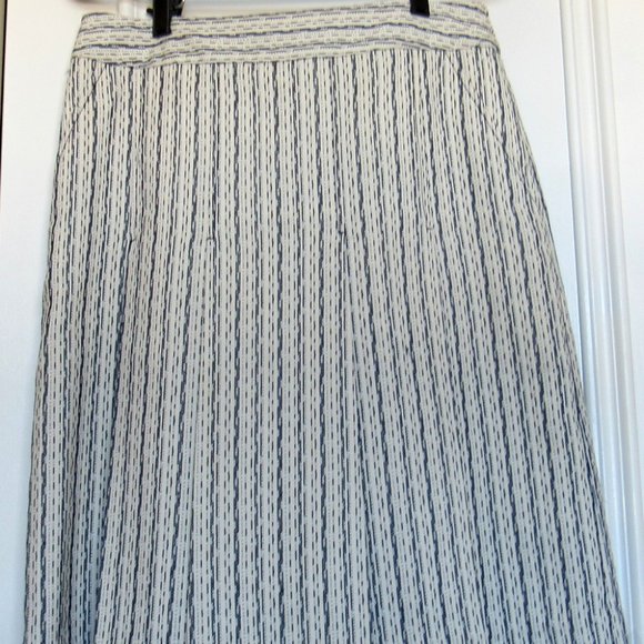Tory Burch Pleated Skirt Navy/White Women’s Size 6,lined - Picture 1 of 6